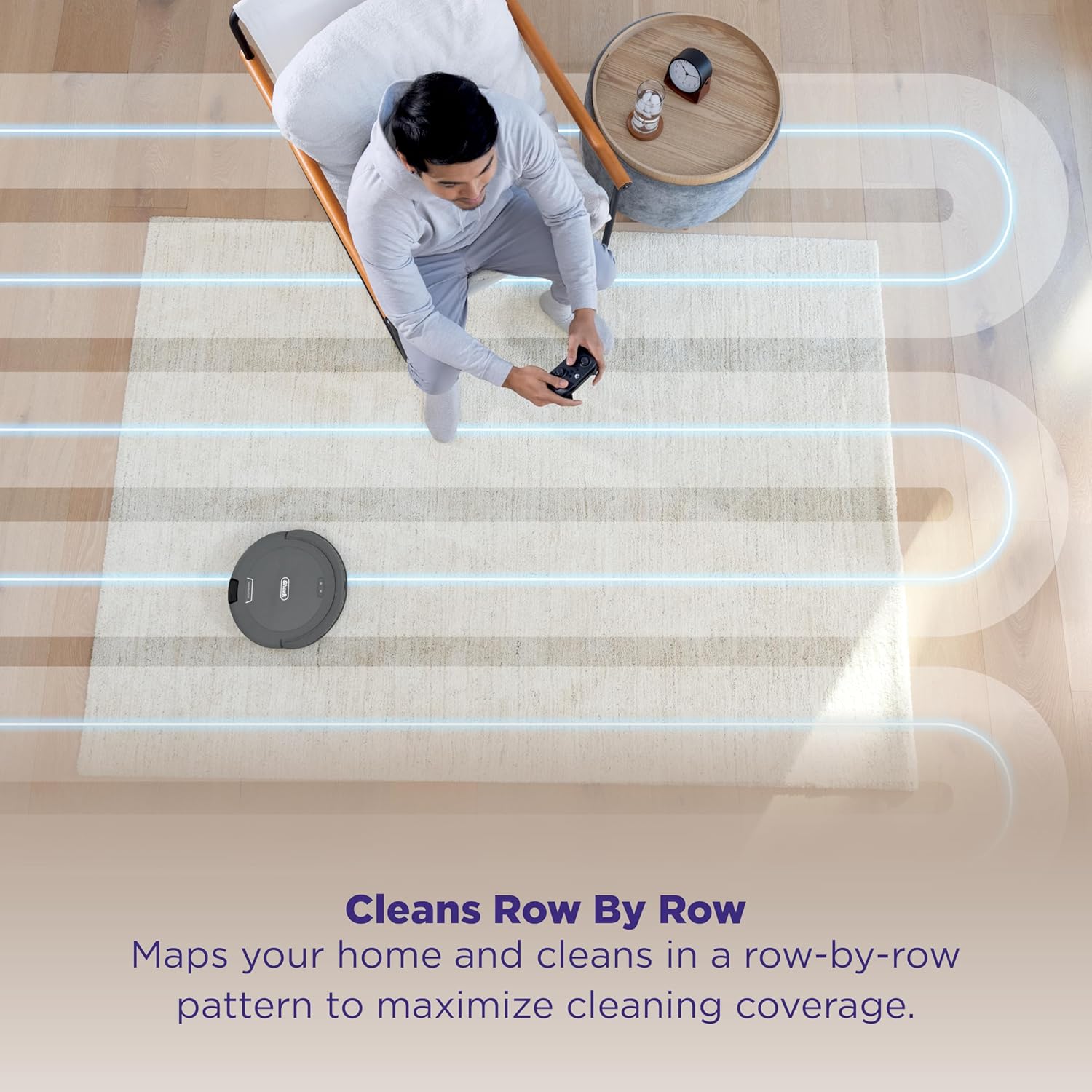 Shark Navigator Robot Vacuum and Self-Empty Base with Bagless 60-Day Capacity Self-Empty Base, SmartPath Navigation, Powerful Pet Hair Pickup, Anti-Hair Wrap, For Carpets & Hard Floors, Grey, RV2120AE image 3