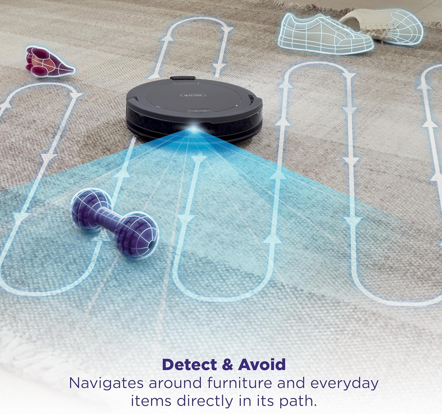 Shark Navigator Robot Vacuum and Self-Empty Base with Bagless 60-Day Capacity Self-Empty Base, SmartPath Navigation, Powerful Pet Hair Pickup, Anti-Hair Wrap, For Carpets & Hard Floors, Grey, RV2120AE image 6
