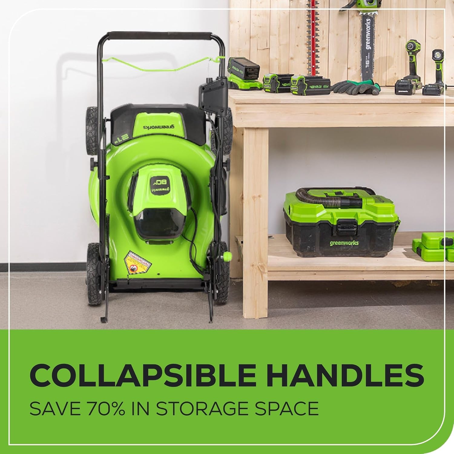 Greenworks 80V 21" Brushless Cordless (Push) Lawn Mower (75+ Compatible Tools), (2) 2.0Ah Batteries and 30 Minute Rapid Charger Included image 8