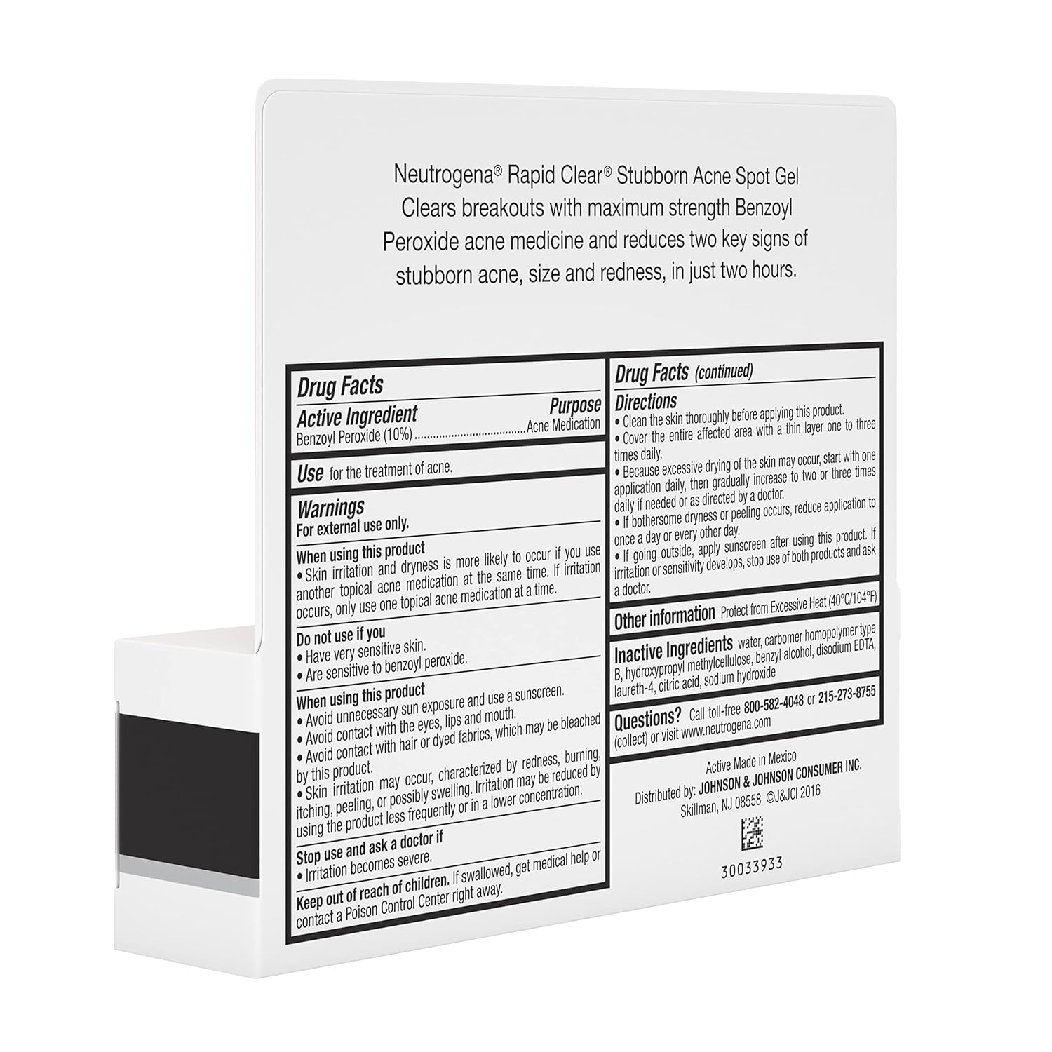 Neutrogena Rapid Clear Stubborn Acne Spot Treatment Gel, Maximum Strength 10% Benzoyl Peroxide Treatment Medication for Acne Prone Skin, Pimple Cream Reduces Size & Redness in 2 Hours, 1 oz image 15