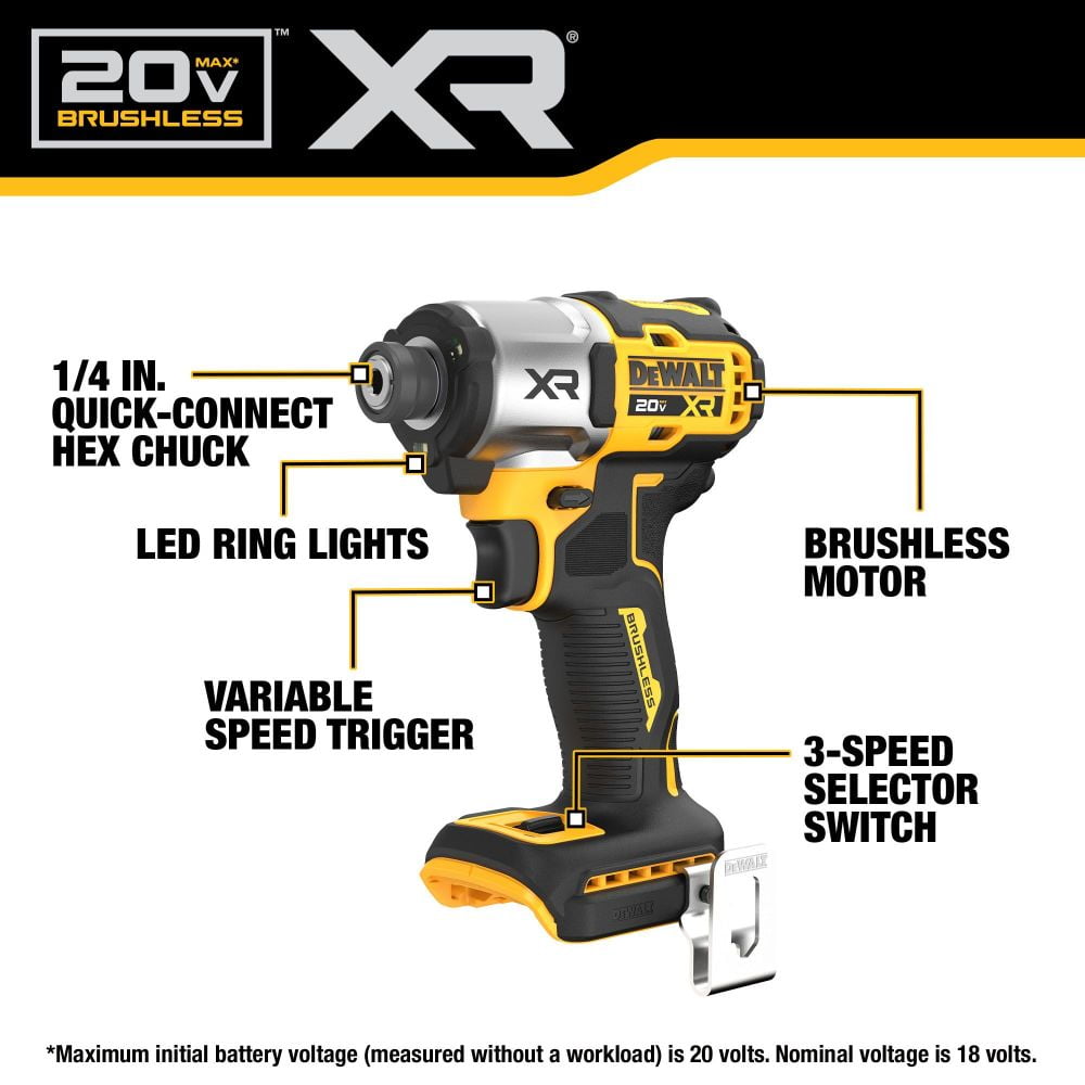 DeWalt 20V MAX XR IMPACT DRIVER BARE image 7
