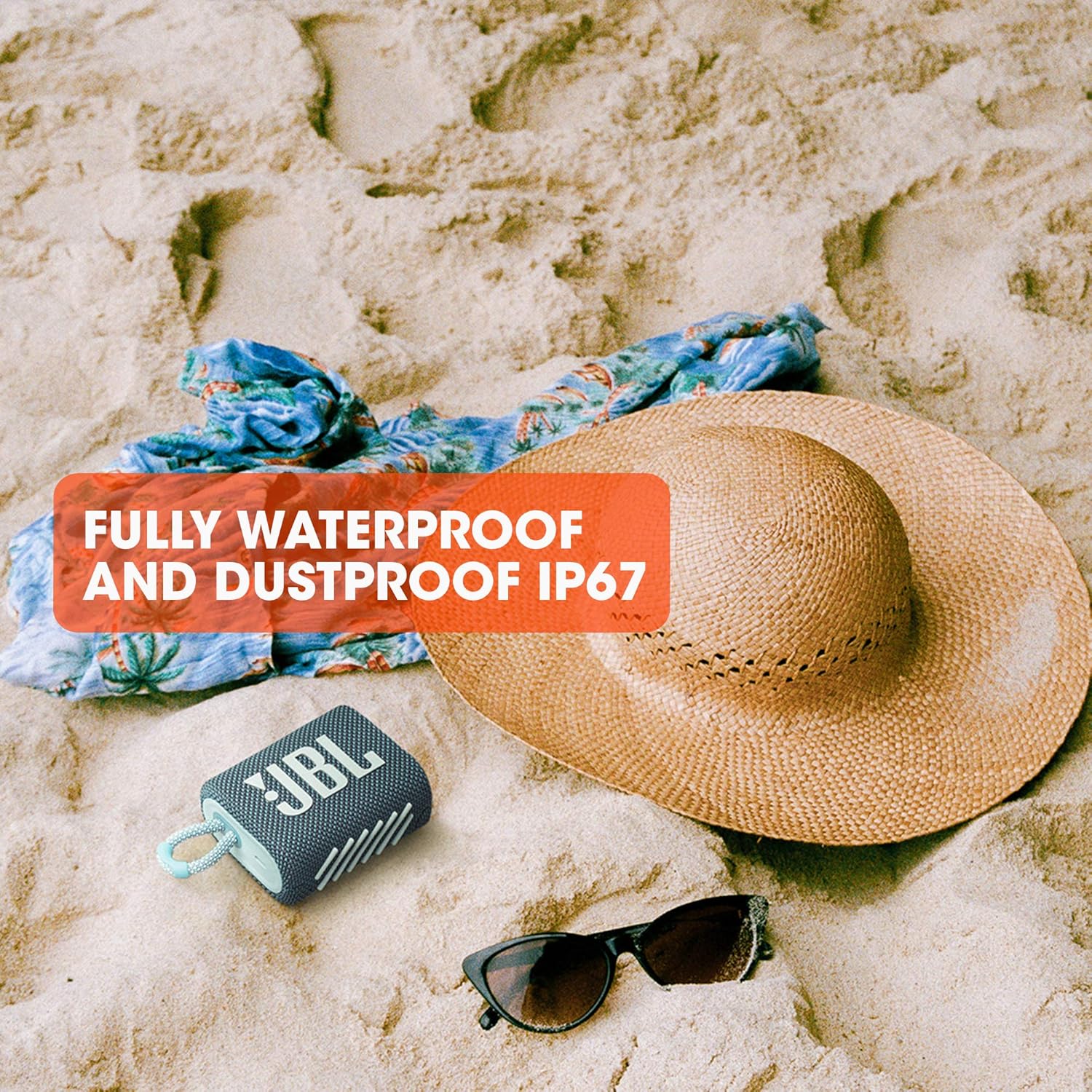 JBL Go 3 - Portable Mini Bluetooth Speaker, big audio and punchy bass, IP67 waterproof and dustproof, 5 hours of playtime, speaker for home, outdoor and travel (Black) image 5