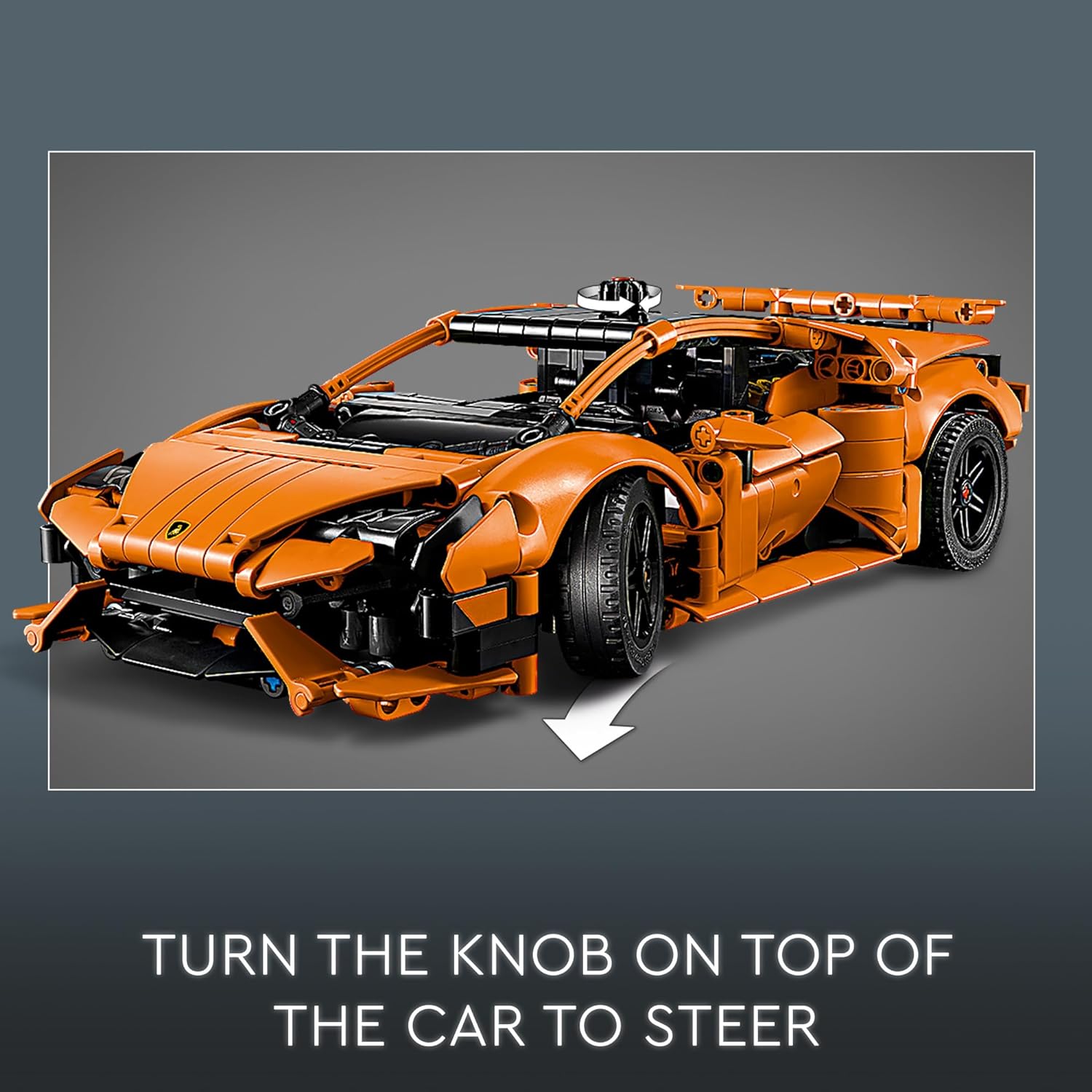 LEGO Technic Lamborghini Huracán Tecnica Orange Toy Cars - Building Toys for Kids, Boys & Girls, Ages 9+ - Lamborghini Toy Car W/ V10 Engine & Steering - Gift Ideas for Birthdays - 42196 image 4
