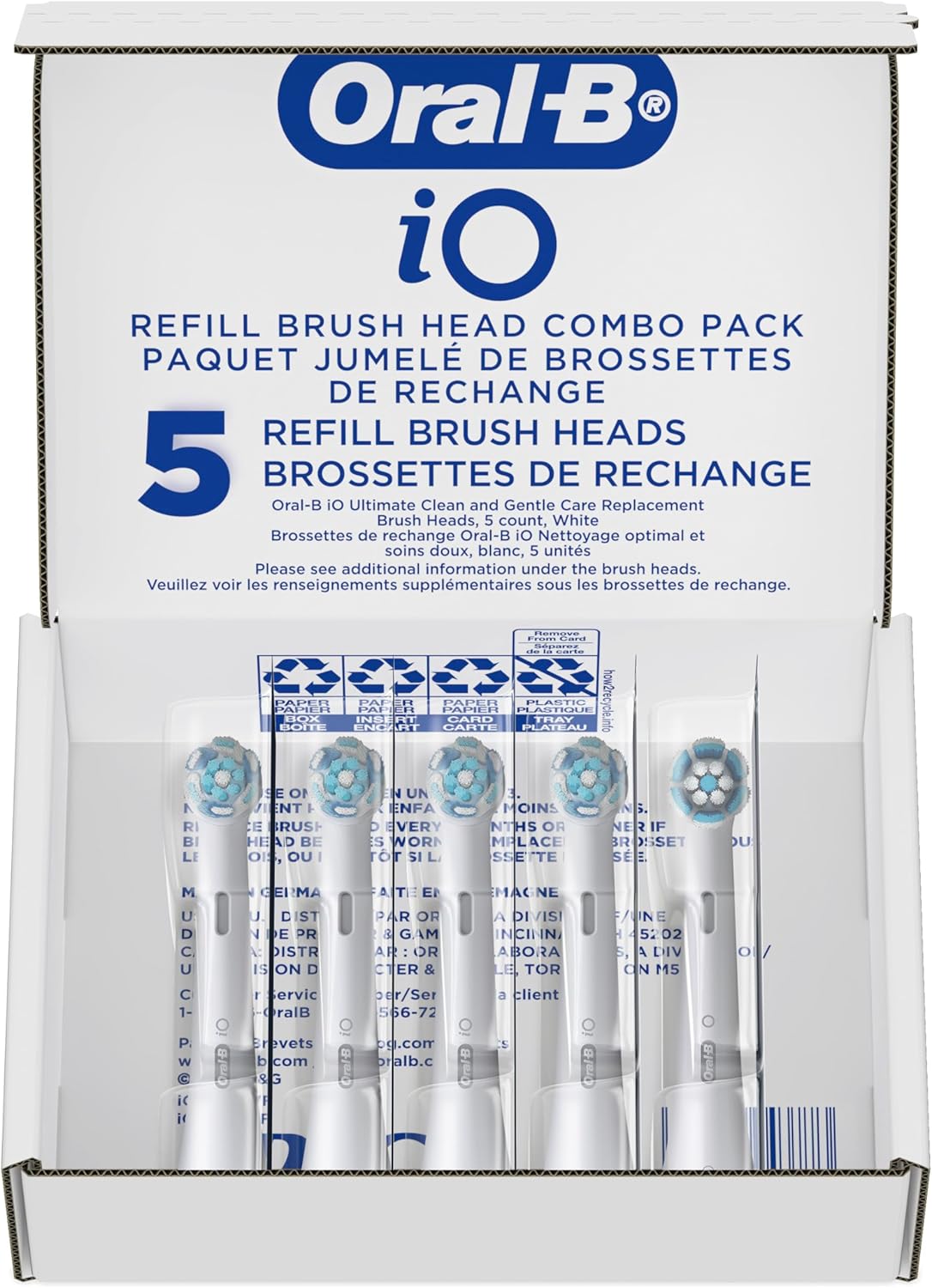 Oral-B iO Ultimate Clean Replacement Brush Heads, 5 Count, 4 Ultimate Clean + 1 Gum & Sensitive White image 10