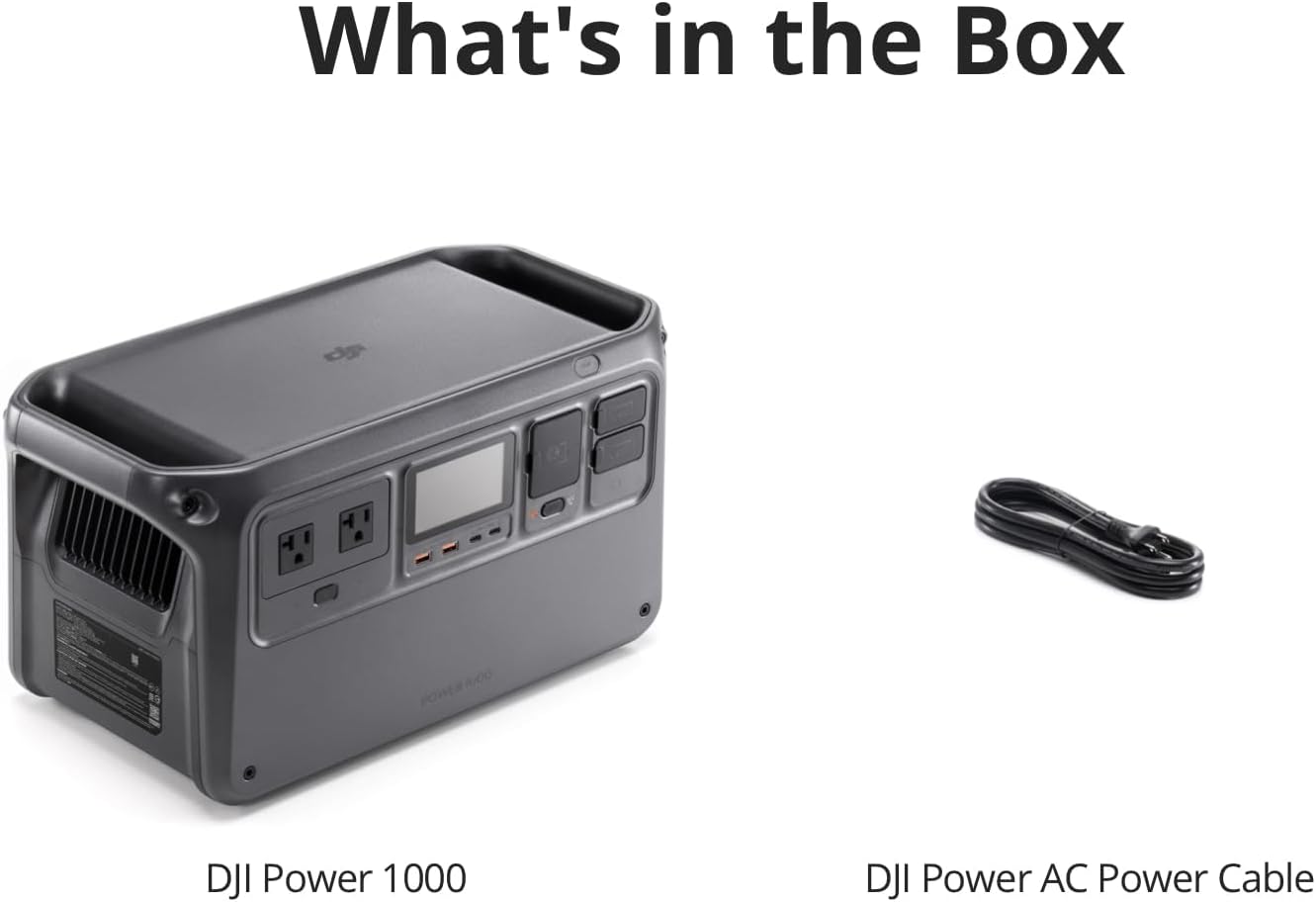 DJI Power 1000 Portable Power Station, 1024Wh LiFePO4 Battery, 2200W (Peak 2600W) AC/140W USB-C Output, 23db Ultra-Silent, Solar Generator For Home Backup, Camping(Solar Panel Optional) image 8