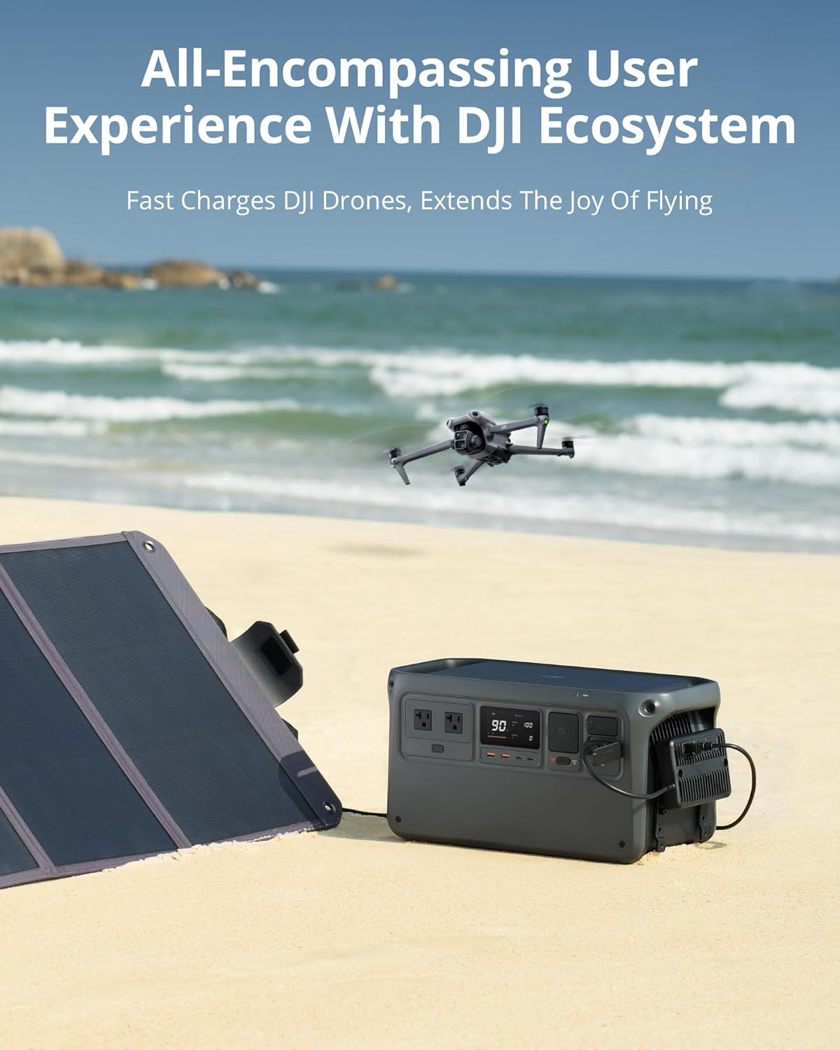 DJI Power 1000 Portable Power Station, 1024Wh LiFePO4 Battery, 2200W (Peak 2600W) AC/140W USB-C Output, 23db Ultra-Silent, Solar Generator For Home Backup, Camping(Solar Panel Optional) image 9