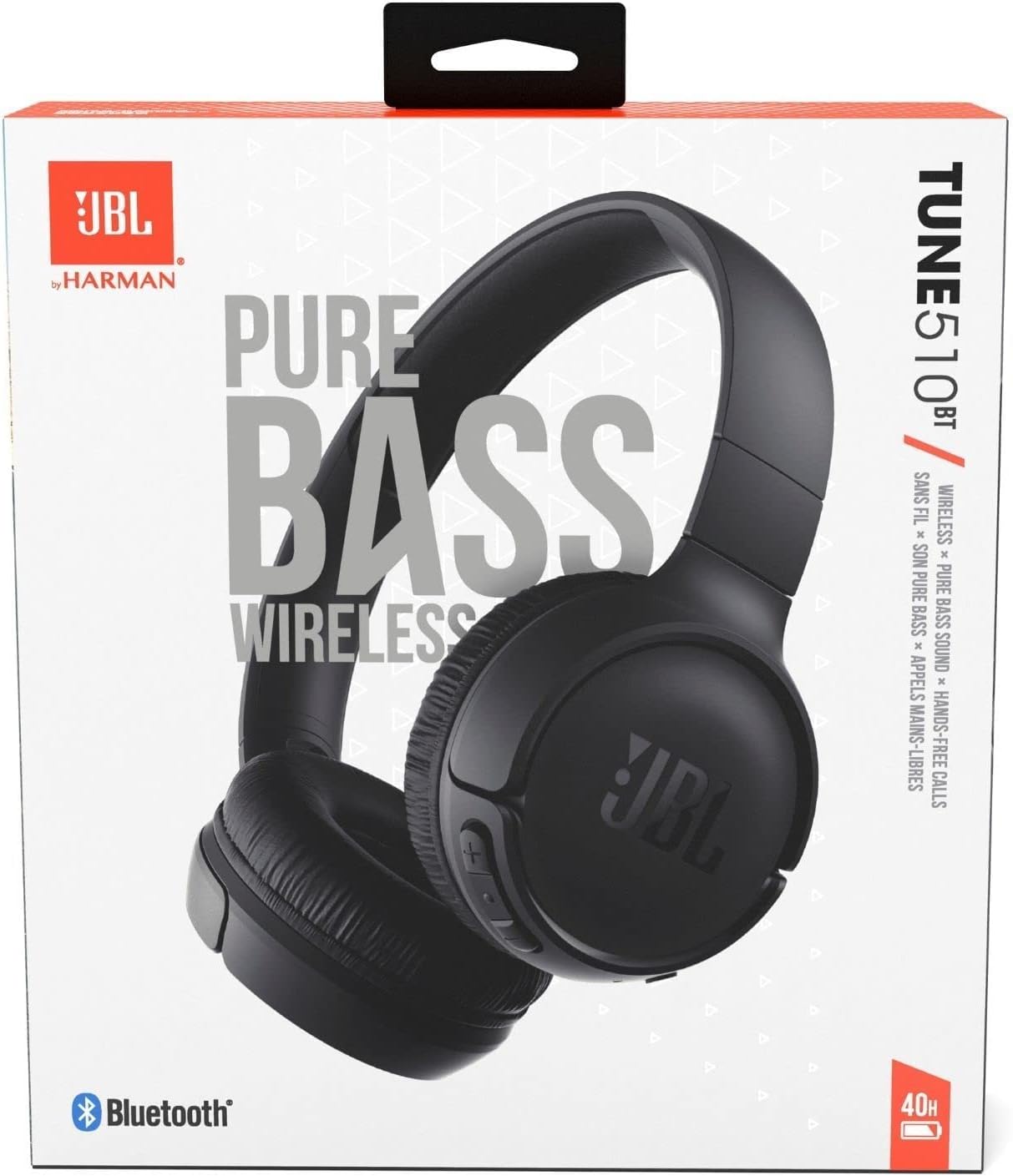 JBL Tune 510BT - Bluetooth headphones with up to 40 hours battery, microphone for call, foldable and comfortable, Android and iOs compatible (Black) image 4
