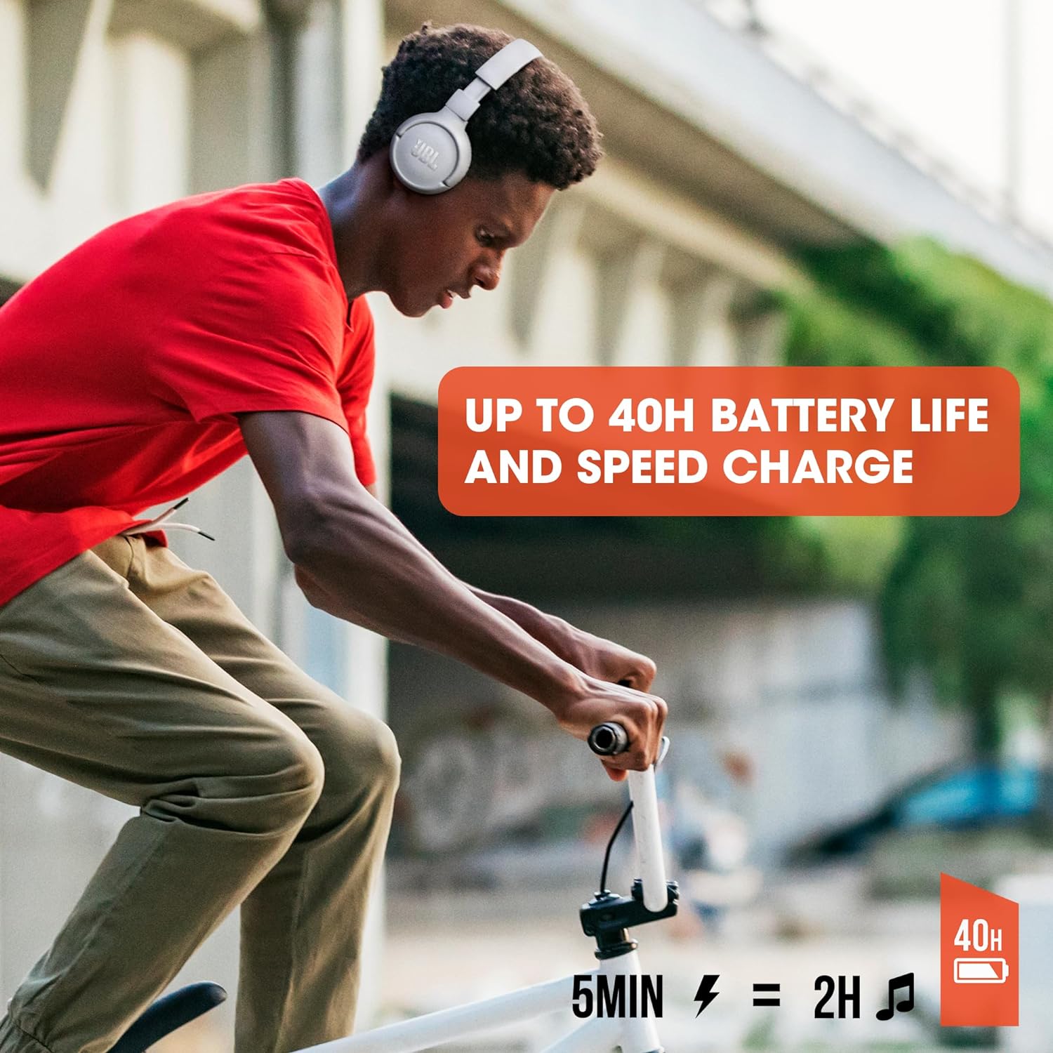 JBL Tune 510BT - Bluetooth headphones with up to 40 hours battery, microphone for call, foldable and comfortable, Android and iOs compatible (Black) image 5