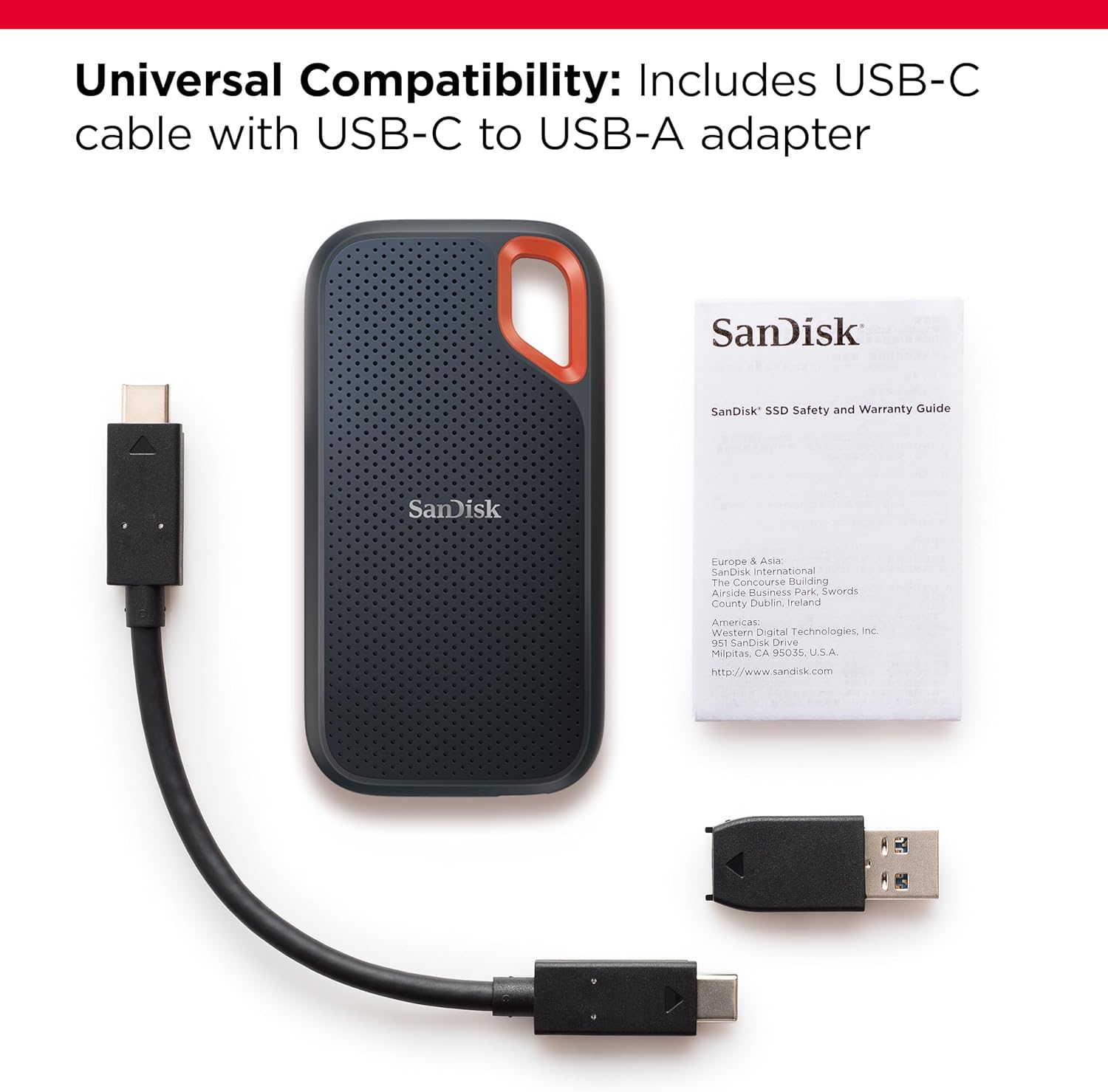 SanDisk 8TB Extreme Portable SSD - Up to 1050MB/s, USB-C, USB 3.2 Gen 2, IP65 Water and Dust Resistance, Updated Firmware - External Solid State Drive - SDSSDE61-8T00-G25 image 4