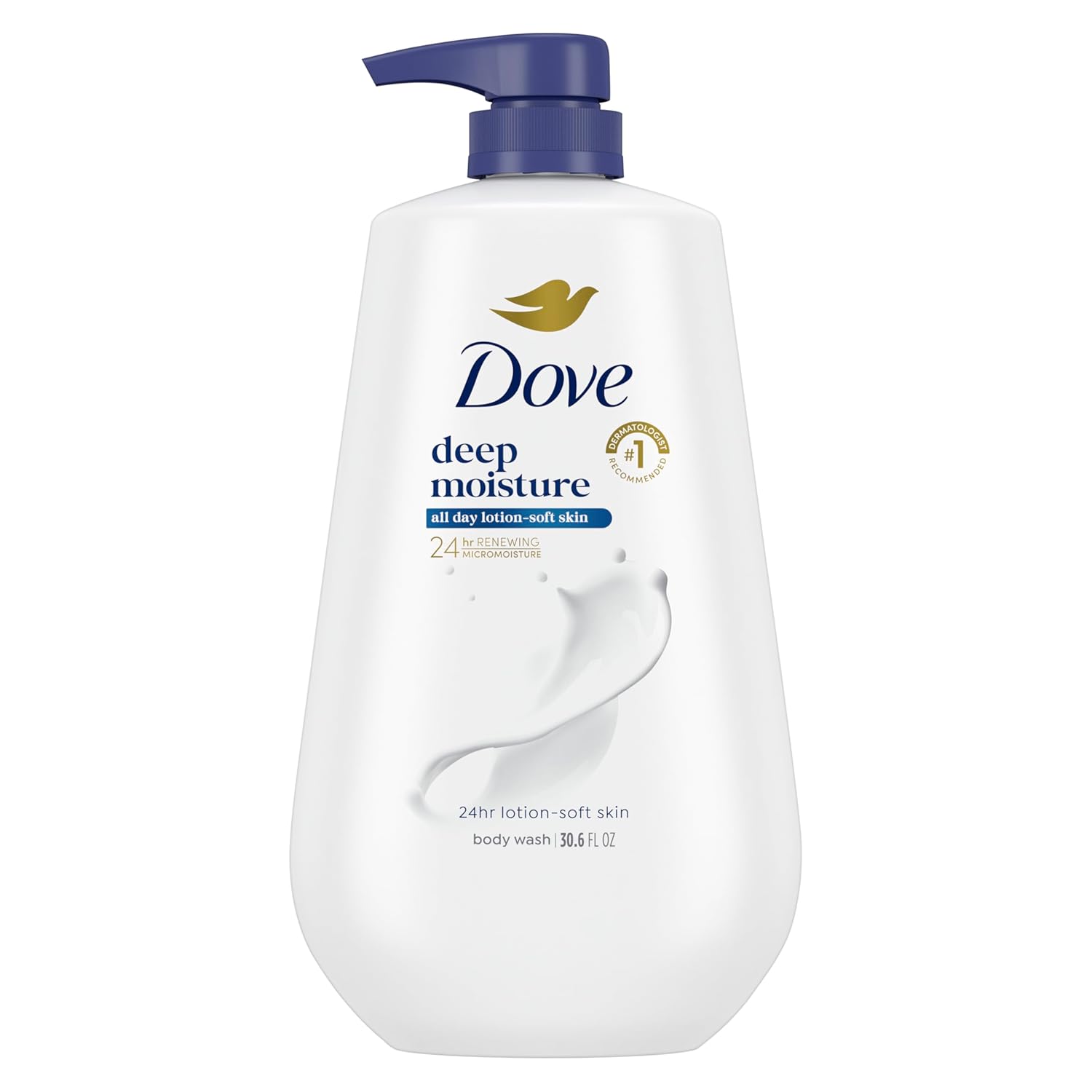 Dove Body Wash Deep Moisture for 24hr Lotion-Soft Skin Moisture Moisturizing Skin Cleanser with No Sulfates No Parabens 30.6 oz image 1