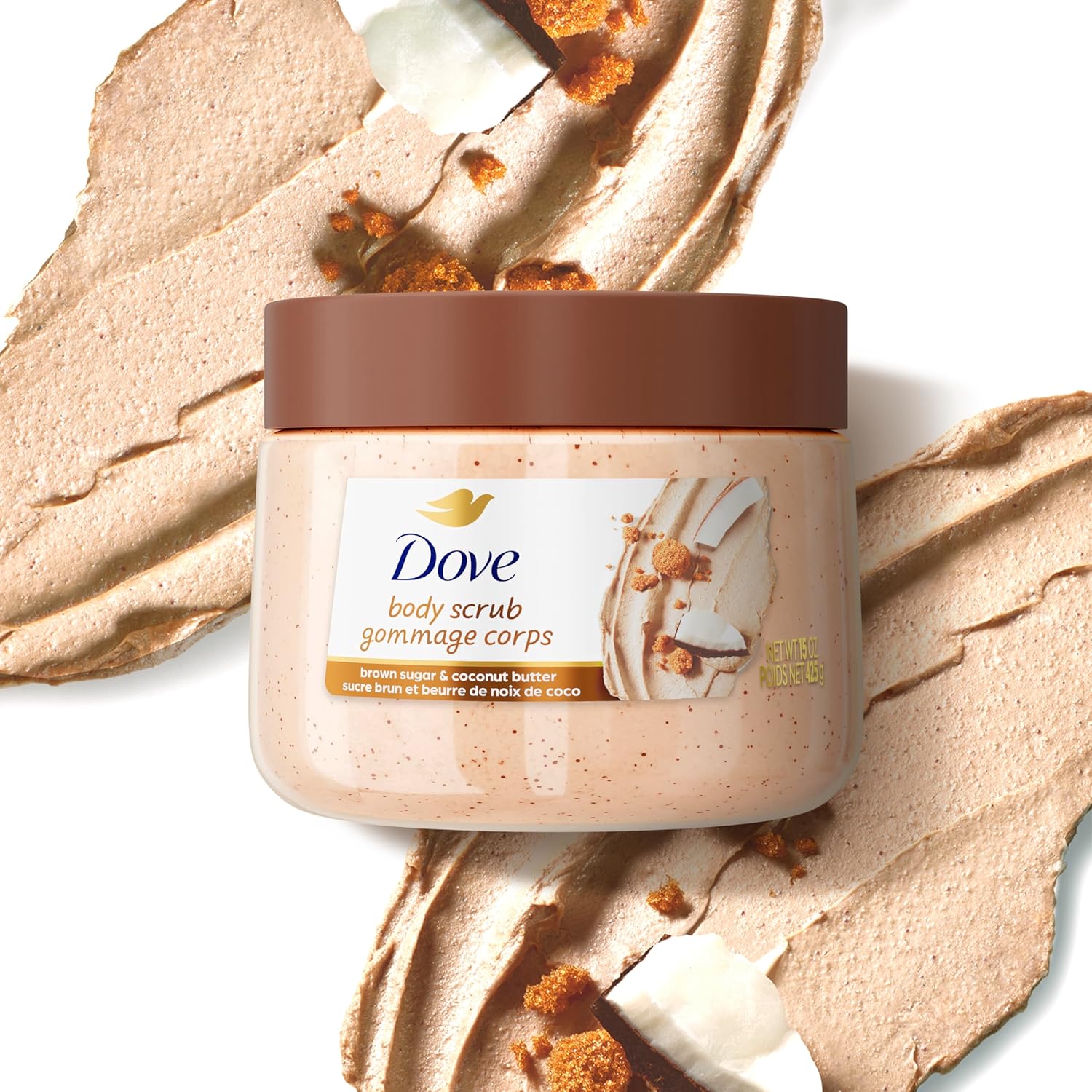 Dove Brown Sugar and Coconut Butter Body Scrub Exfoliates and Deeply Nourishes for Smooth, Radiant Skin 15 oz image 6