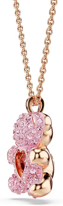 Swarovski Teddy Bear Pendant Necklace, Pink Crystals, Rose Gold-Tone Finish image 4