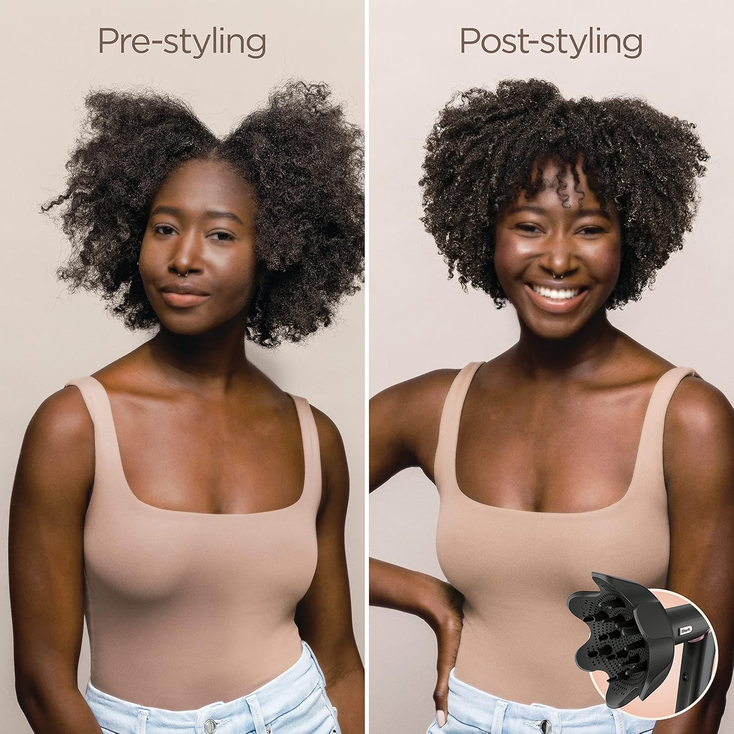 Shark Hair Dryer | FlexStyle Hair Styling System | Portable & Powerful Blow Dryer Brush | Hair Curler & Volumizer | 6 Styling Tools Included | Best for All Hair Types | Black | HD440BK image 8