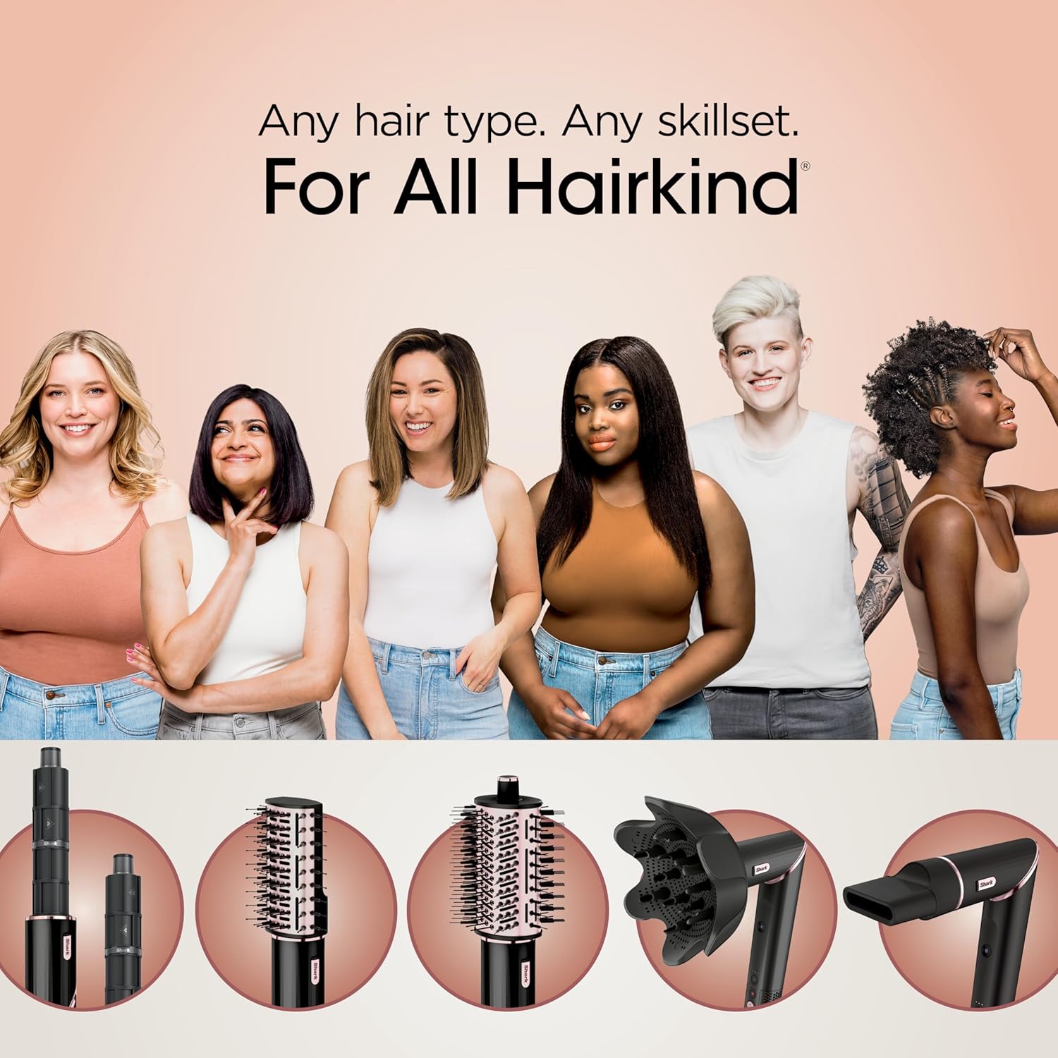 Shark Hair Dryer | FlexStyle Hair Styling System | Portable & Powerful Blow Dryer Brush | Hair Curler & Volumizer | 6 Styling Tools Included | Best for All Hair Types | Black | HD440BK image 14