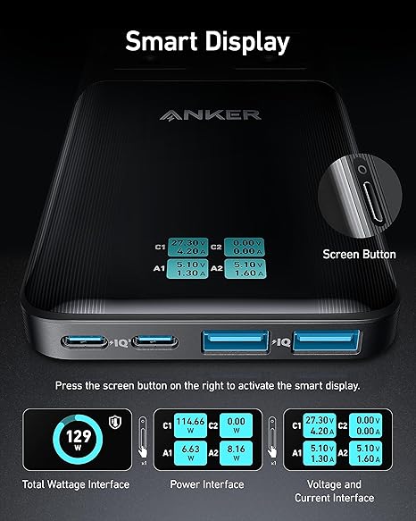 Anker Prime 6-in-1 USB C Charging Station, 140W Compact Power Strip for Work and Travel, 5 ft Detachable Extension Cord with 6 Ports, for iPhone 15/15 Plus/15 Pro/15 Pro Max(Non-Battery, Non-Wireless) image 5