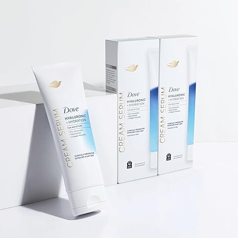 Dove Body Cream Serum Hyaluronic + Hydration for Extra Dry, Flaky Skin, with Pro-Ceramides, Niacinamide and Collagen Peptides Lotion, 8 oz image 3