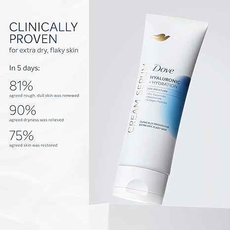 Dove Body Cream Serum Hyaluronic + Hydration for Extra Dry, Flaky Skin, with Pro-Ceramides, Niacinamide and Collagen Peptides Lotion, 8 oz image 4