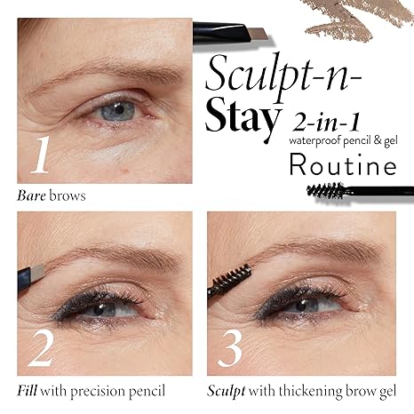 LAURA GELLER NEW YORK Sculpt-n-Stay Waterproof Brow Pencil & Gel- Blonde image 2