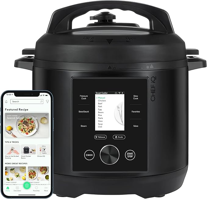 CHEF iQ Smart Pressure Cooker with WiFi and Built-in Scale - Easy-to-Use 10-in-1 Multicooker with 500+ Guided Recipes - Rice Cooker, Slow Cooker, Instant Meals for Foodies - 6 Quart - Family Size image 1