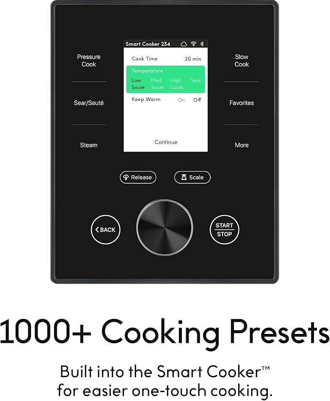 CHEF iQ Smart Pressure Cooker with WiFi and Built-in Scale - Easy-to-Use 10-in-1 Multicooker with 500+ Guided Recipes - Rice Cooker, Slow Cooker, Instant Meals for Foodies - 6 Quart - Family Size image 4