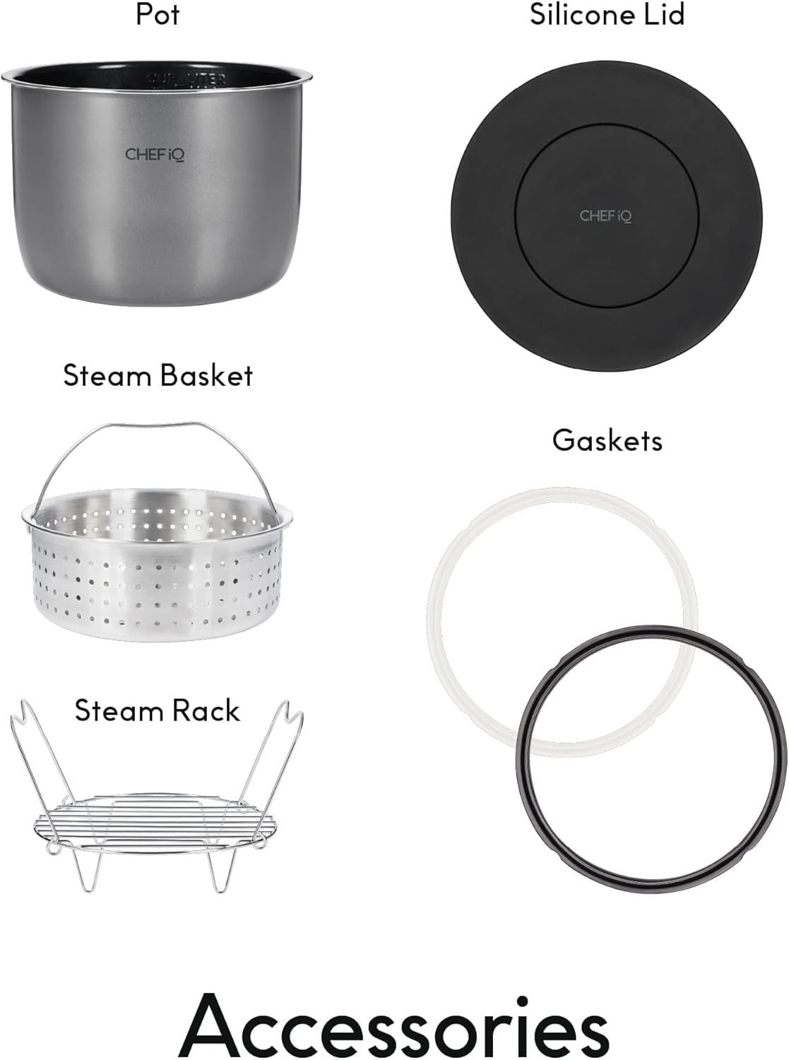 CHEF iQ Smart Pressure Cooker with WiFi and Built-in Scale - Easy-to-Use 10-in-1 Multicooker with 500+ Guided Recipes - Rice Cooker, Slow Cooker, Instant Meals for Foodies - 6 Quart - Family Size image 6