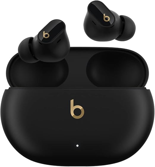 Beats Studio Buds + | True Wireless Noise Cancelling Earbuds, Enhanced Apple & Android Compatibility, Built-in Microphone, Sweat Resistant Bluetooth Headphones, Spatial Audio - Black/Gold image 1