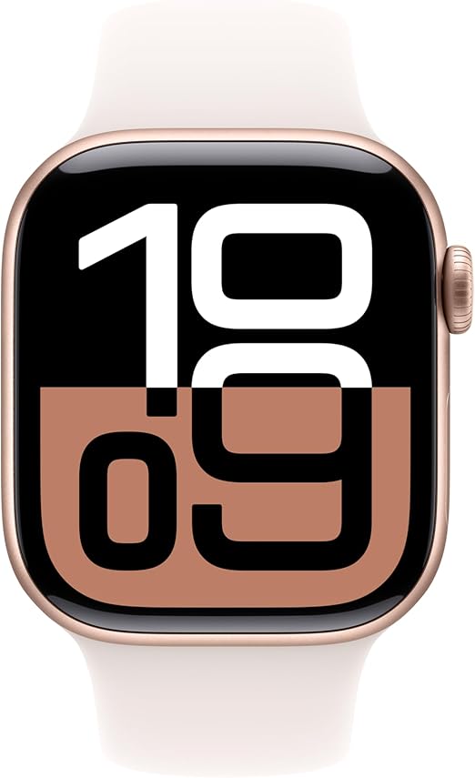 Apple Watch Series 10 [GPS 42mm] with Rose Gold Aluminium Case with Light Blush Sport Band - S/M. Fitness Tracker, ECG App, Always-On Retina Display, Water Resistant with AppleCare+ (2-years) image 2