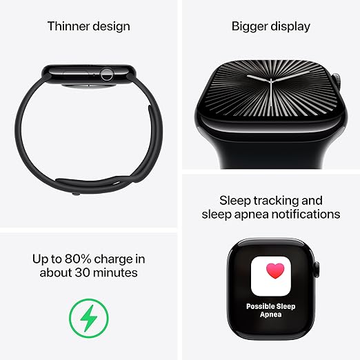 Apple Watch Series 10 [GPS 42mm] with Rose Gold Aluminium Case with Light Blush Sport Band - S/M. Fitness Tracker, ECG App, Always-On Retina Display, Water Resistant with AppleCare+ (2-years) image 3
