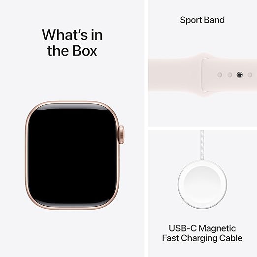 Apple Watch Series 10 [GPS 42mm] with Rose Gold Aluminium Case with Light Blush Sport Band - S/M. Fitness Tracker, ECG App, Always-On Retina Display, Water Resistant with AppleCare+ (2-years) image 6