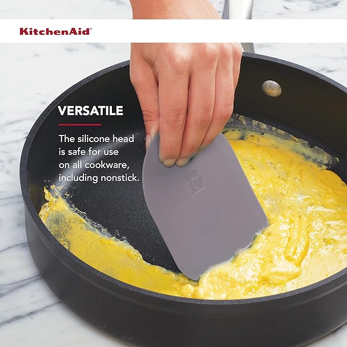 KitchenAid Gourmet Bowl Scraper, Set of 2, Aqua Sky and Storm Grey image 3