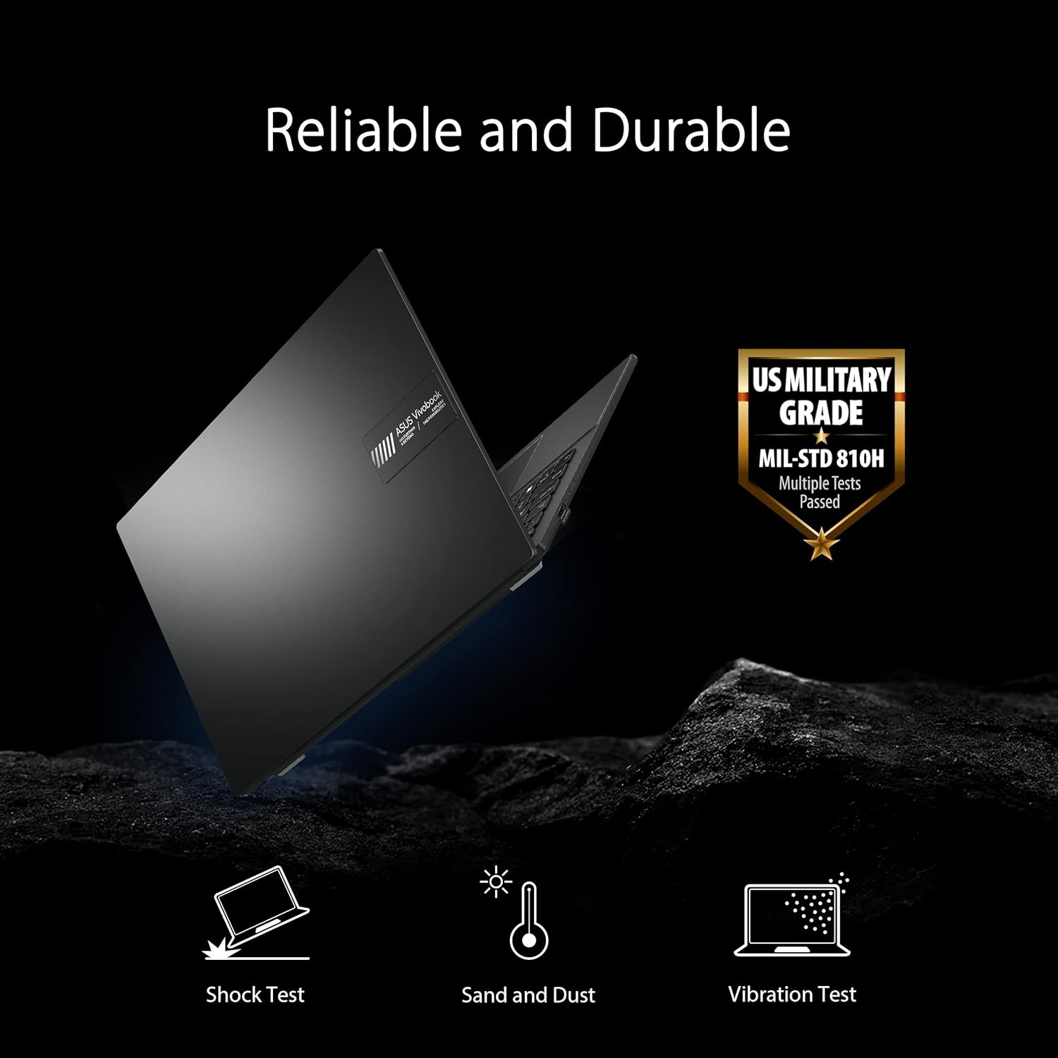 ASUS Vivobook Go 15.6” FHD Slim Laptop, AMD Ryzen 3 7320U Quad Core Processor, 8GB DDR5 RAM, 128GB SSD, Windows 11 Home, Fast Charging, Webcam Sheild, Military Grade Durability, Black, E1504FA-AS33 image 6