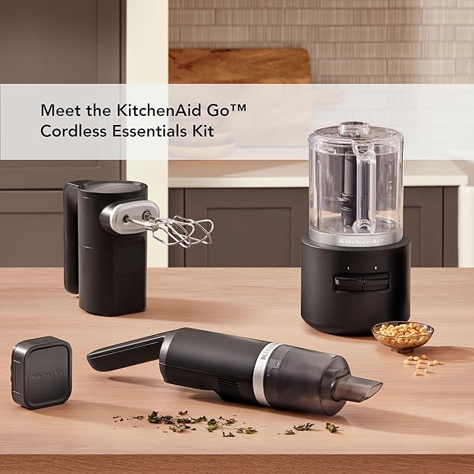 KitchenAid Go™ Cordless Bundle with Hand Mixer, Food Chopper and Kitchen Vacuum - battery included, KBUR131BM image 4