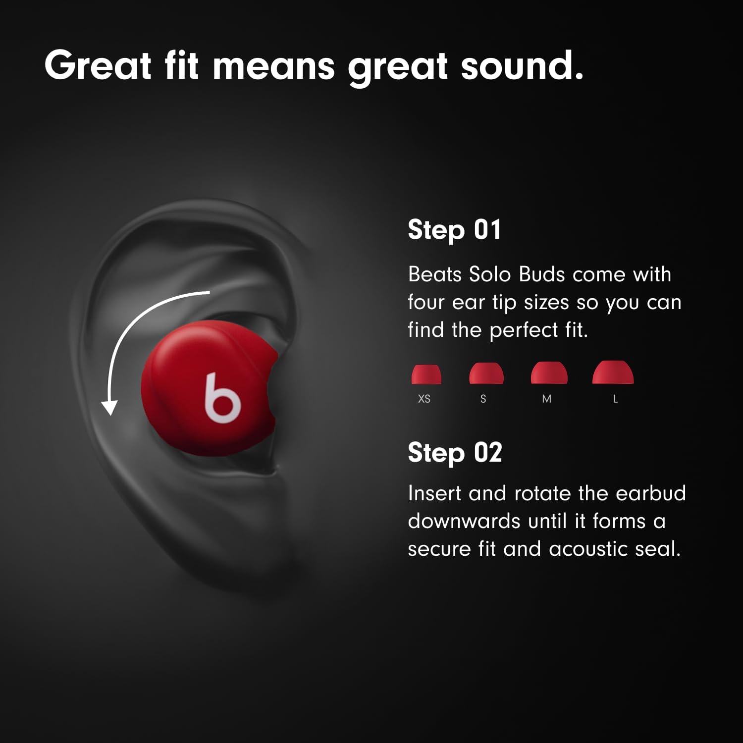 Beats Solo Buds - Wireless Bluetooth Earbuds | 18 Hours of Battery Life | Apple & Android Compatibility | Built-in Microphone - Transparent Red image 2