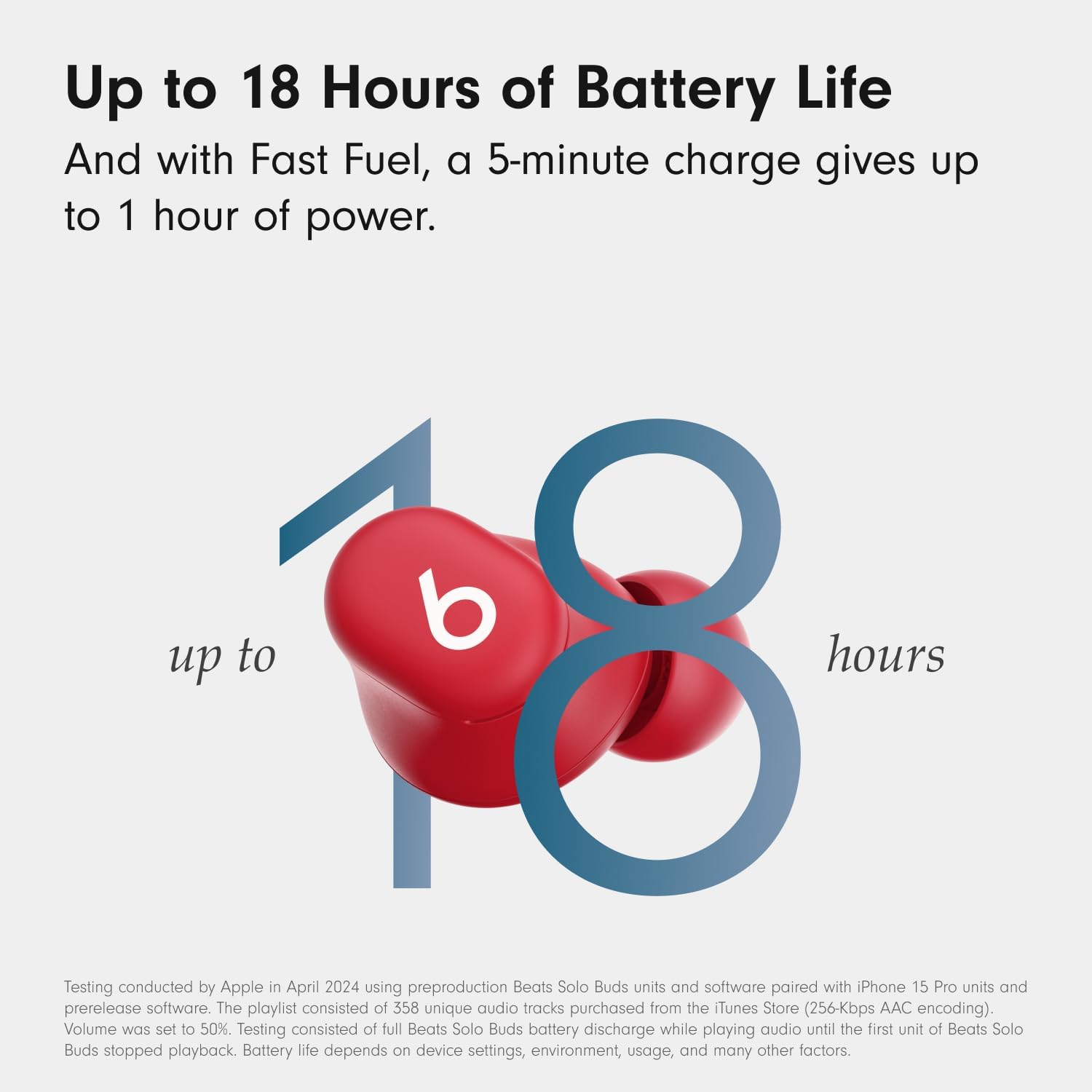 Beats Solo Buds - Wireless Bluetooth Earbuds | 18 Hours of Battery Life | Apple & Android Compatibility | Built-in Microphone - Transparent Red image 5