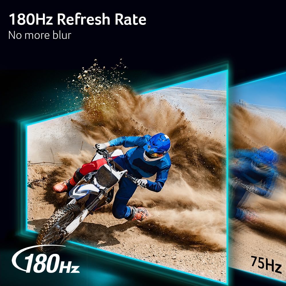 Acer Nitro 27" WQHD 2560 x 1440 PC Gaming IPS Monitor | AMD FreeSync Premium Up to 180Hz Refresh 0.5ms DCI-P3 95% 1 Display Port 1.2 & 2 HDMI 2.0 XV271U M3bmiiprx,Black image 4