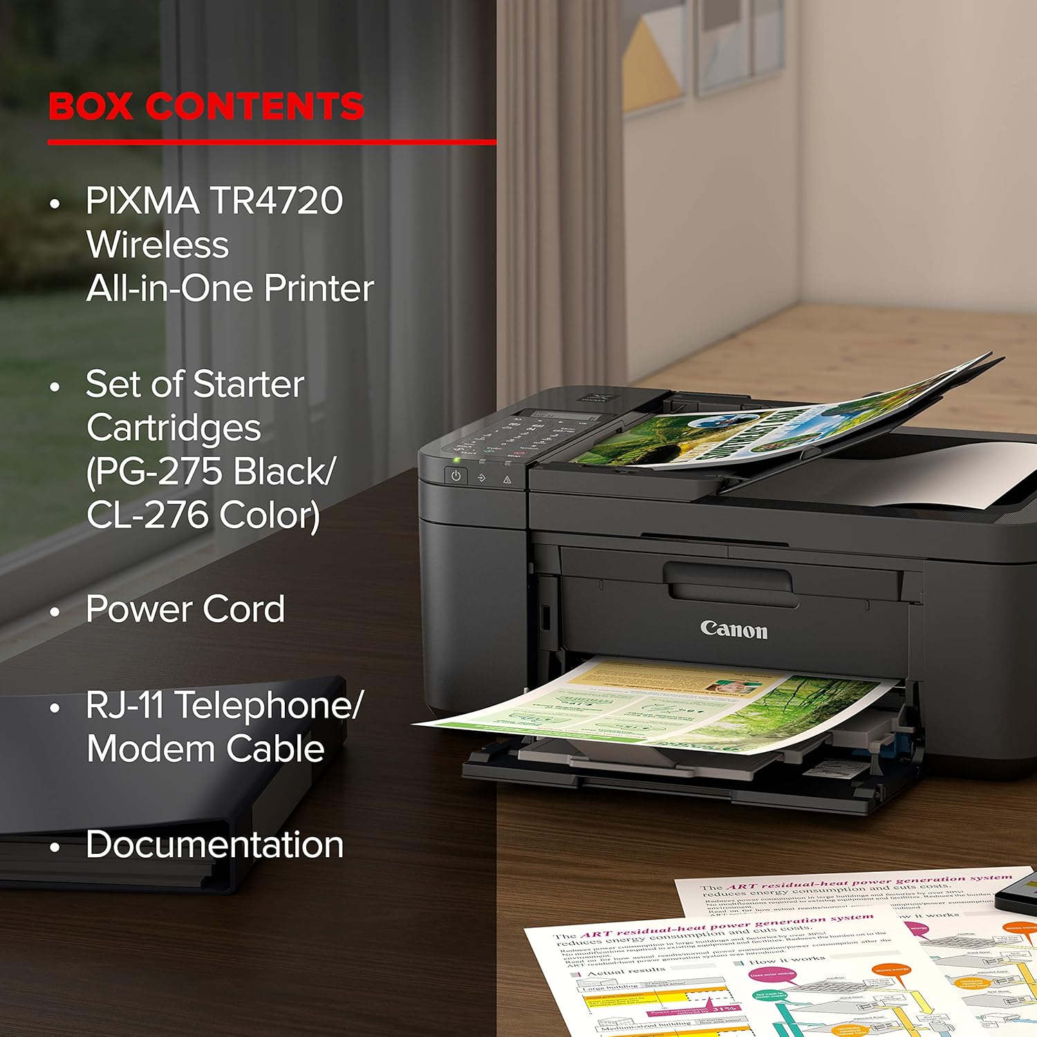 Canon PIXMA TR4720 All-in-One Wireless Printer, Home Use with Auto Document Feeder, Mobile Printing and Built-in Fax, Black image 5