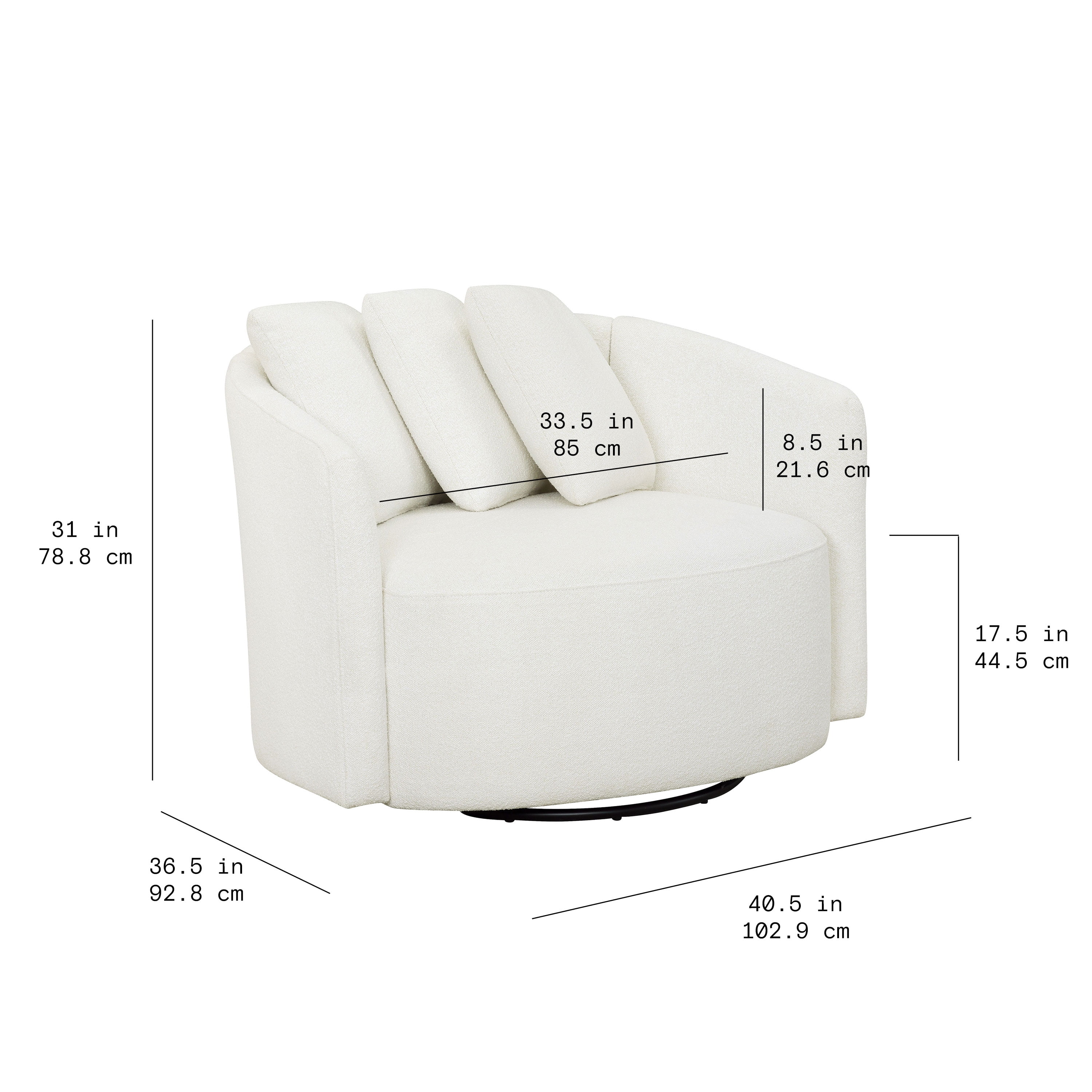 Beautiful Drew Accent Chair by Drew Barrymore, Cream Boucle image 5