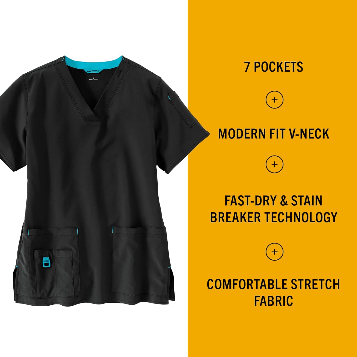 Carhartt Scrubs C12110 Women's Force® Cross-Flex Modern Fit V-Neck Top image 2