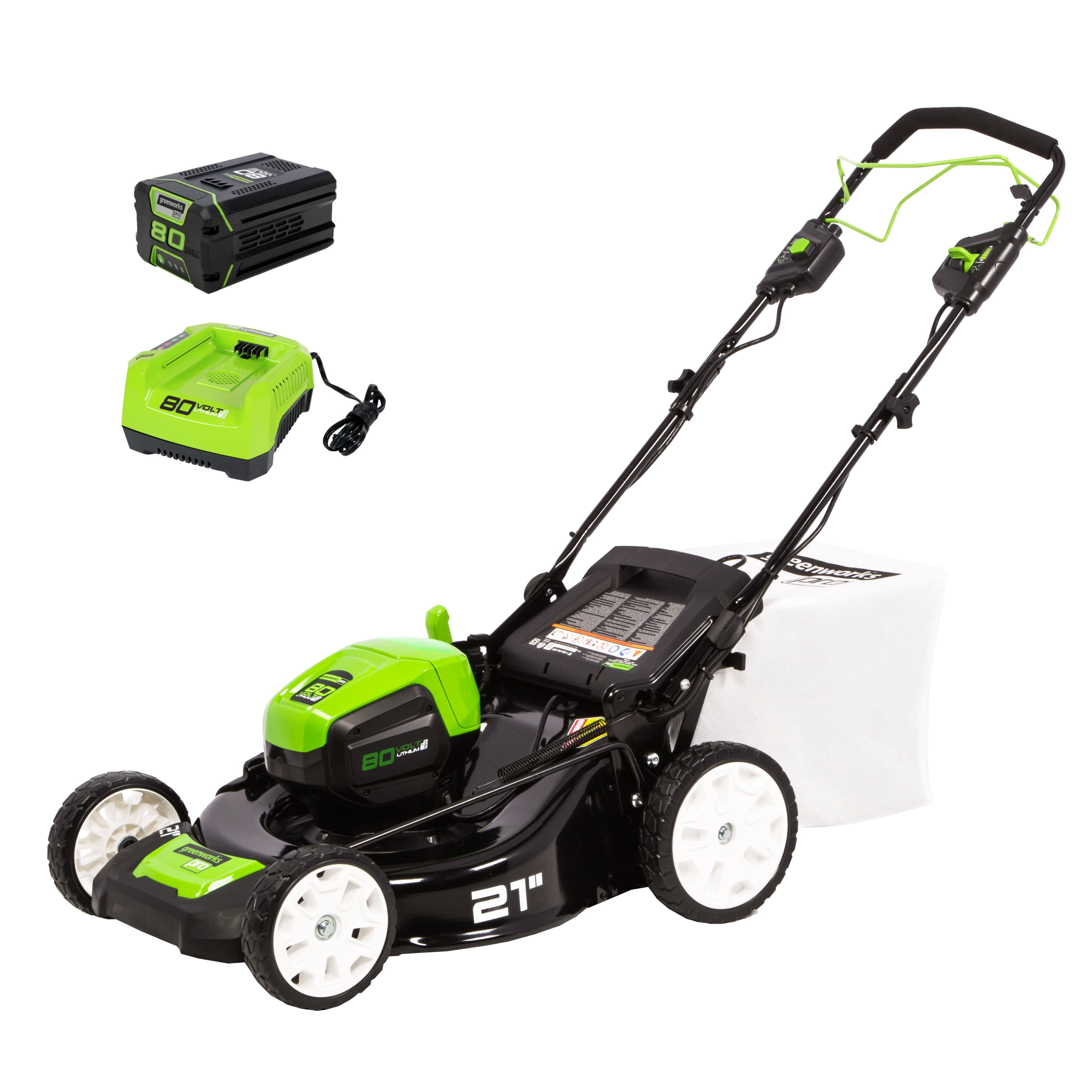 Greenworks 80V 21" Self Propelled Mower, 5Ah Battery and Charger 2502402NV​ image 1