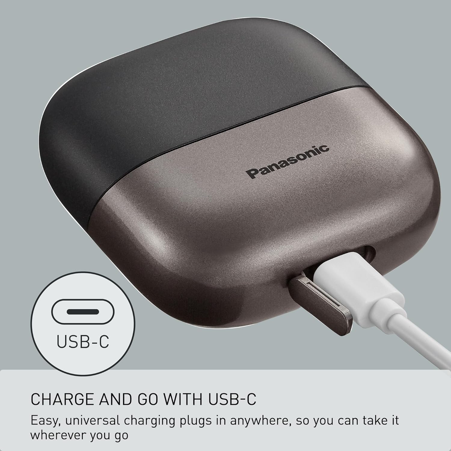 Panasonic Swipe Right Travel Shaver for Men, Portable Electric Razor with USB-C Charging, 3-Blade Cutting System and Beard Sensor Technology, Wet/Dry Use - ES-CM3A-K image 4