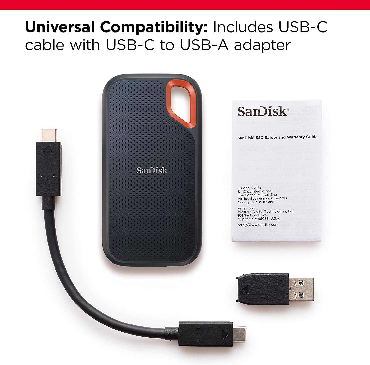 SanDisk 2TB Extreme Portable SSD - Up to 1050MB/s, USB-C, USB 3.2 Gen 2, IP65 Water and Dust Resistance, Updated Firmware - External Solid State Drive - SDSSDE61-2T00-G25 image 3