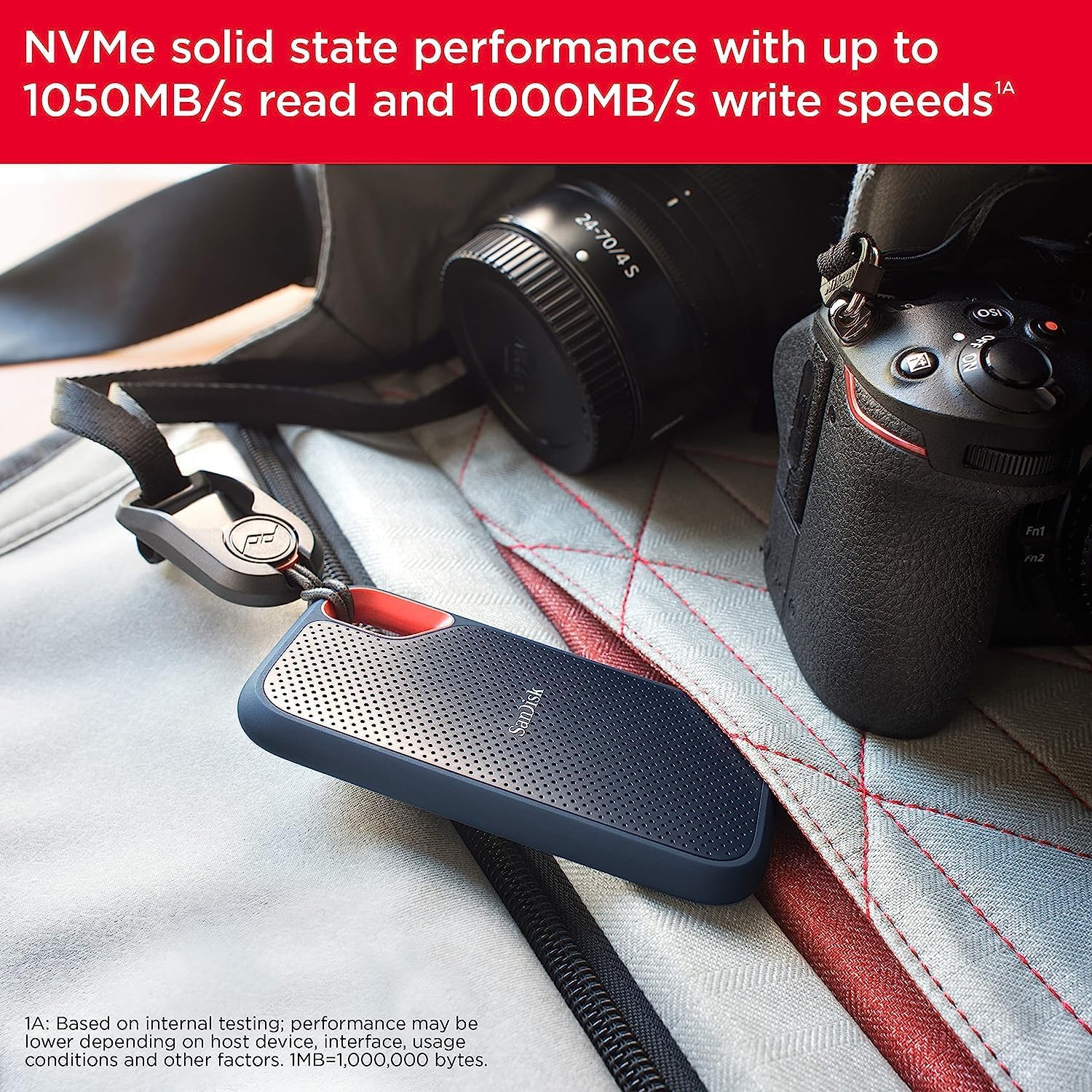 SanDisk 2TB Extreme Portable SSD - Up to 1050MB/s, USB-C, USB 3.2 Gen 2, IP65 Water and Dust Resistance, Updated Firmware - External Solid State Drive - SDSSDE61-2T00-G25 image 4