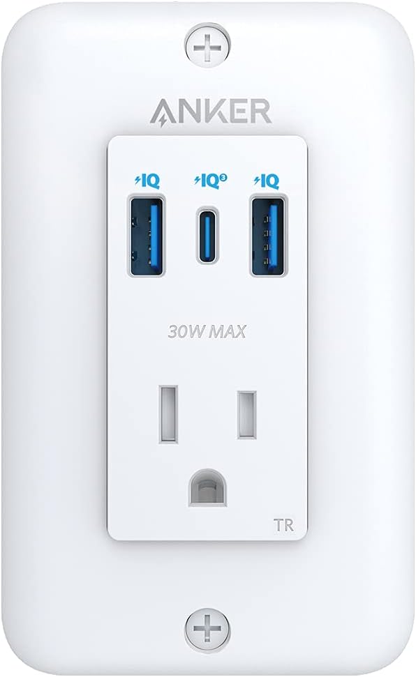 Anker USB C Wall Outlet, PowerExtend USB-C Wall Outlet, 2 outlets and 2 USB Ports and 30W Power Delivery Port, Tamper Resistant Receptacles, ETL Listed image 1