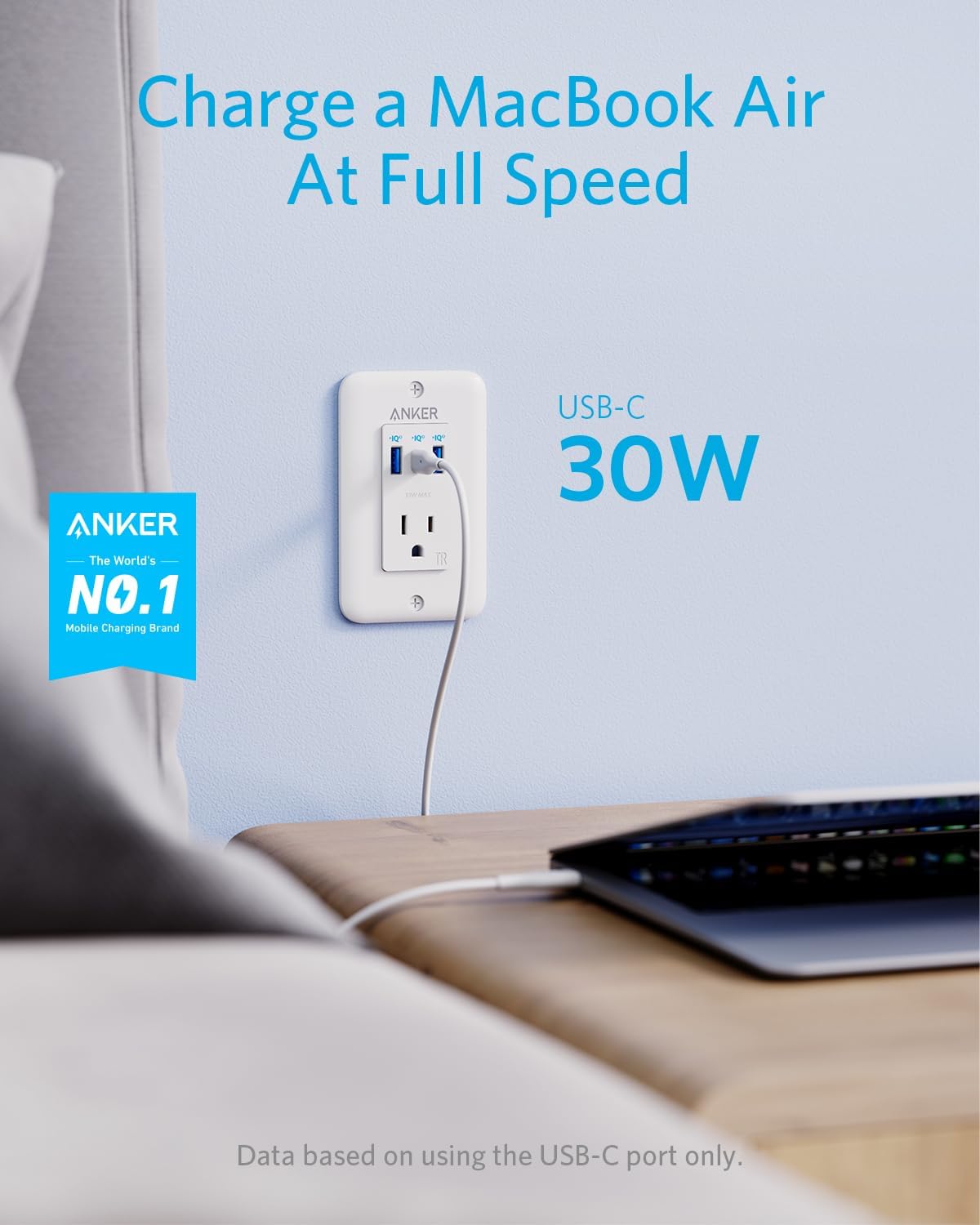 Anker USB C Wall Outlet, PowerExtend USB-C Wall Outlet, 2 outlets and 2 USB Ports and 30W Power Delivery Port, Tamper Resistant Receptacles, ETL Listed image 2