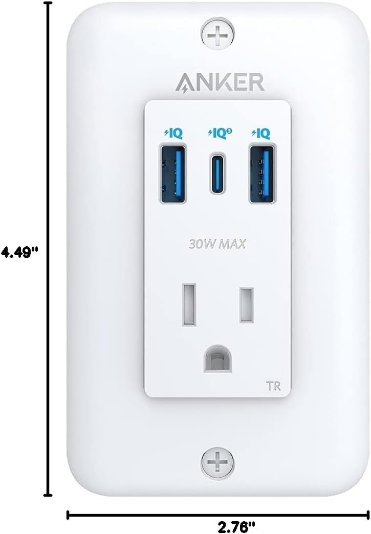 Anker USB C Wall Outlet, PowerExtend USB-C Wall Outlet, 2 outlets and 2 USB Ports and 30W Power Delivery Port, Tamper Resistant Receptacles, ETL Listed image 8