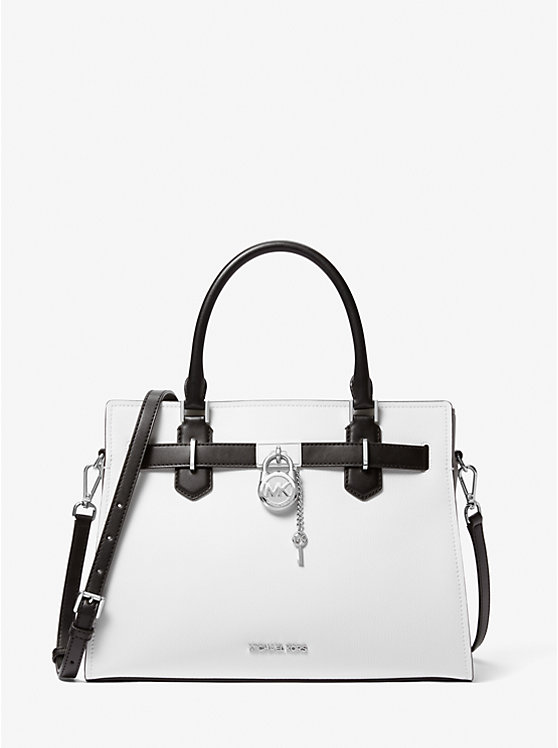 Hamilton Medium Color-Block Leather Satchel image 1
