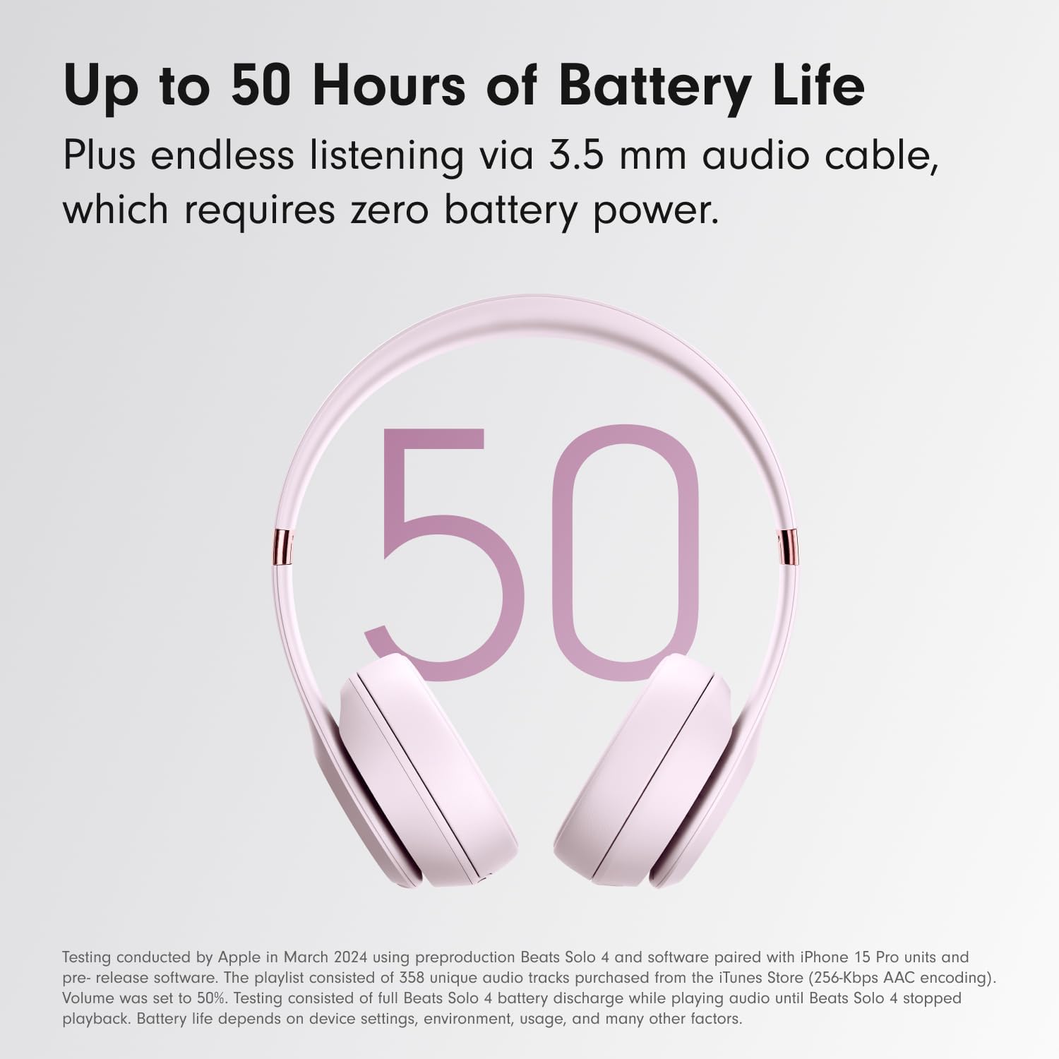 Beats Solo 4 - Wireless Bluetooth On-Ear Headphones, Apple & Android Compatible, Up to 50 Hours of Battery Life - Matte Black image 4