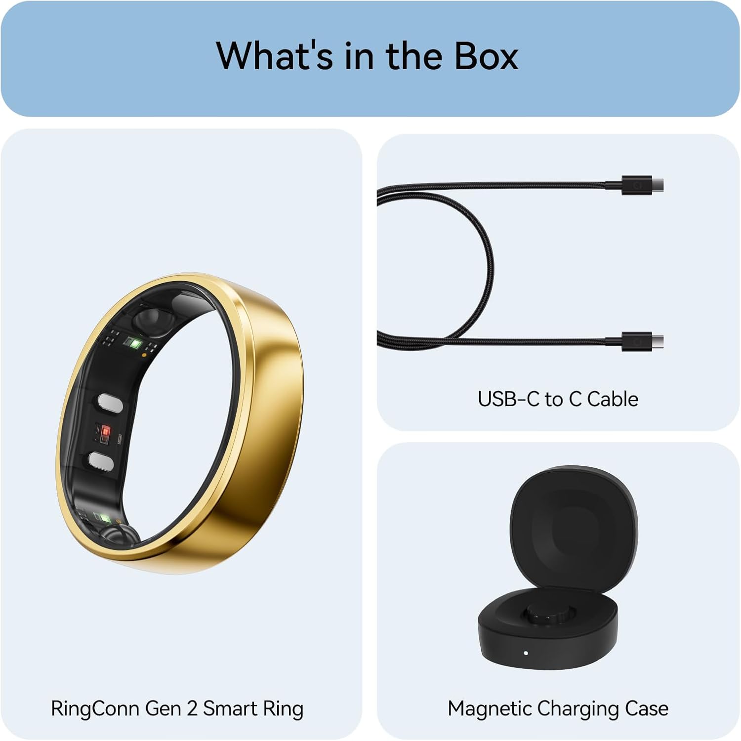 RingConn Gen 2, World’s First Smart Ring with Sleep Apnea Monitoring, No APP Subscription, 12-Day Battery Life, Stress/Heart Rate/Women's Health Tracker, Android & iOS Compatible (Gold, Size 6) image 7