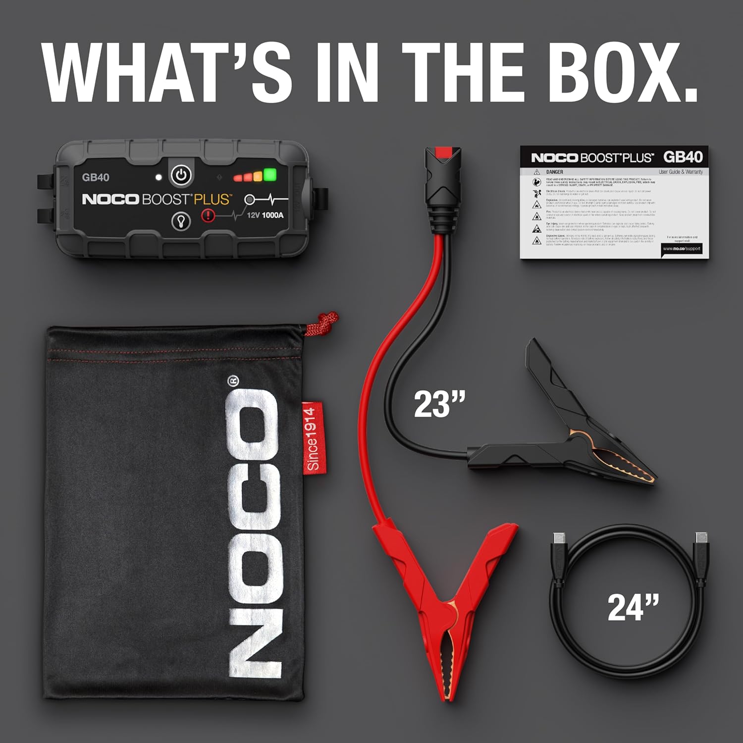 NOCO Boost GB40: 1000A UltraSafe Jump Starter – 12V Lithium Battery Booster Pack, Portable Jump Box, Power Bank & Jumper Cables - for 6.0L Gas and 3.0L Diesel Engines image 6