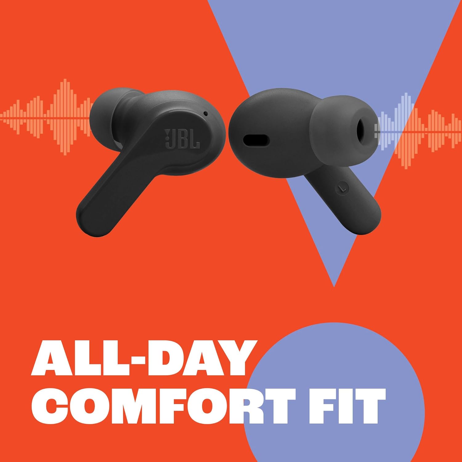 JBL Vibe Beam - True Wireless JBL Deep Bass Sound Earbuds, Bluetooth 5.2, Water & Dust Resistant, Hands-free call with VoiceAware, Up to 32 hours of battery life (Black) image 6